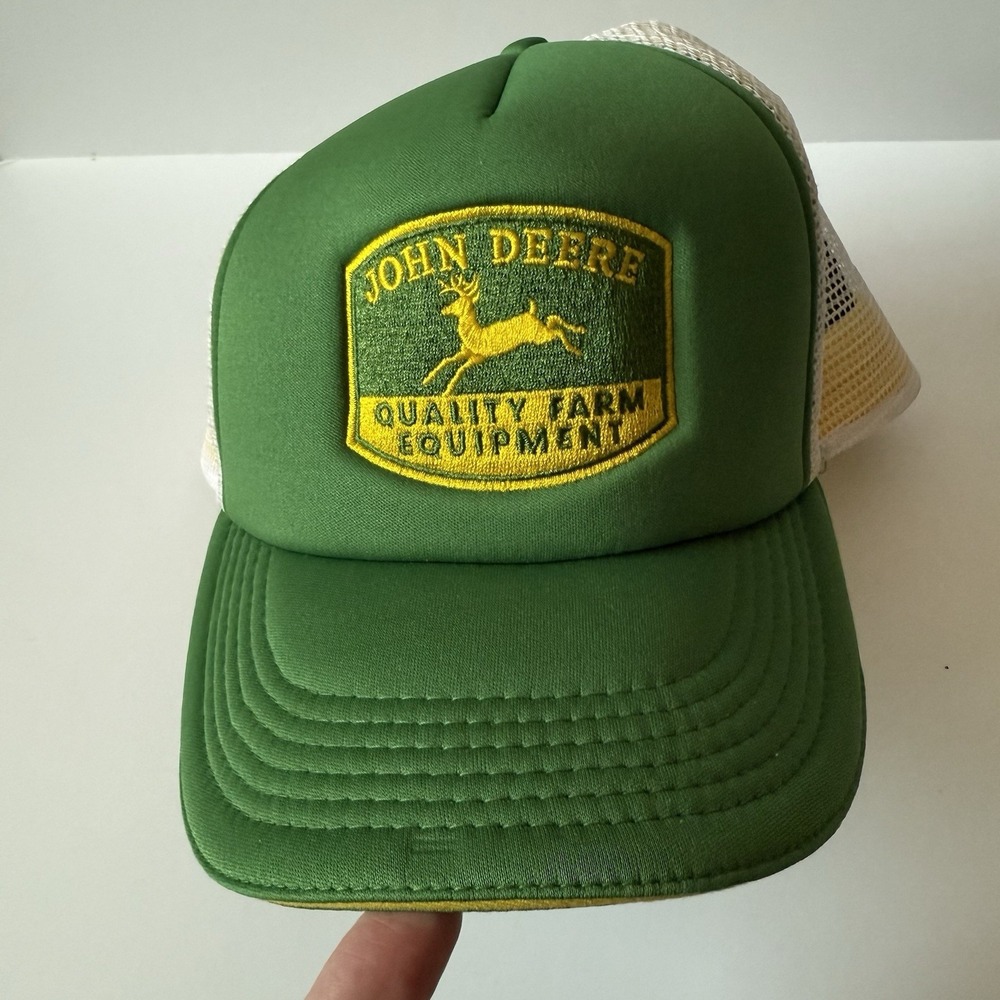 John Deere Trucker Mesh Hat Cap Green and Yellow Snapback OS - Picture 2 of 6